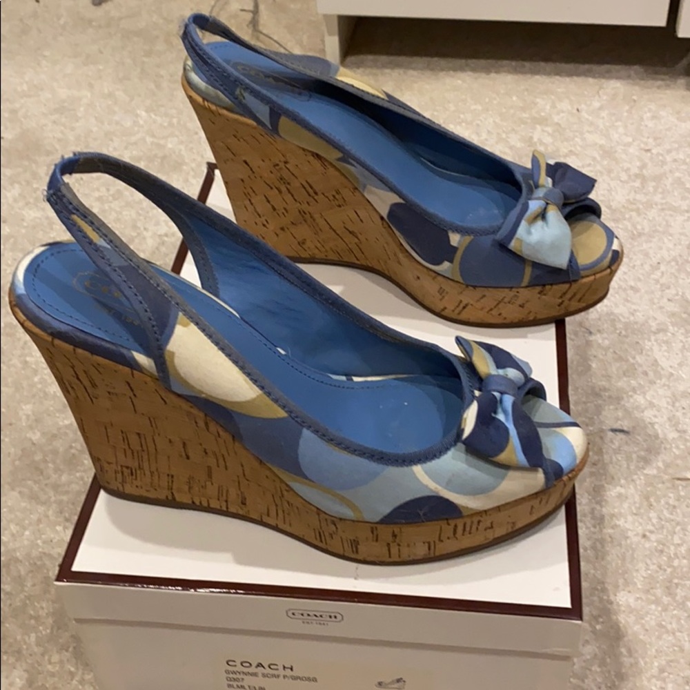 Coach - Gwynnie Scarf Print wedges - Picture 2 of 4